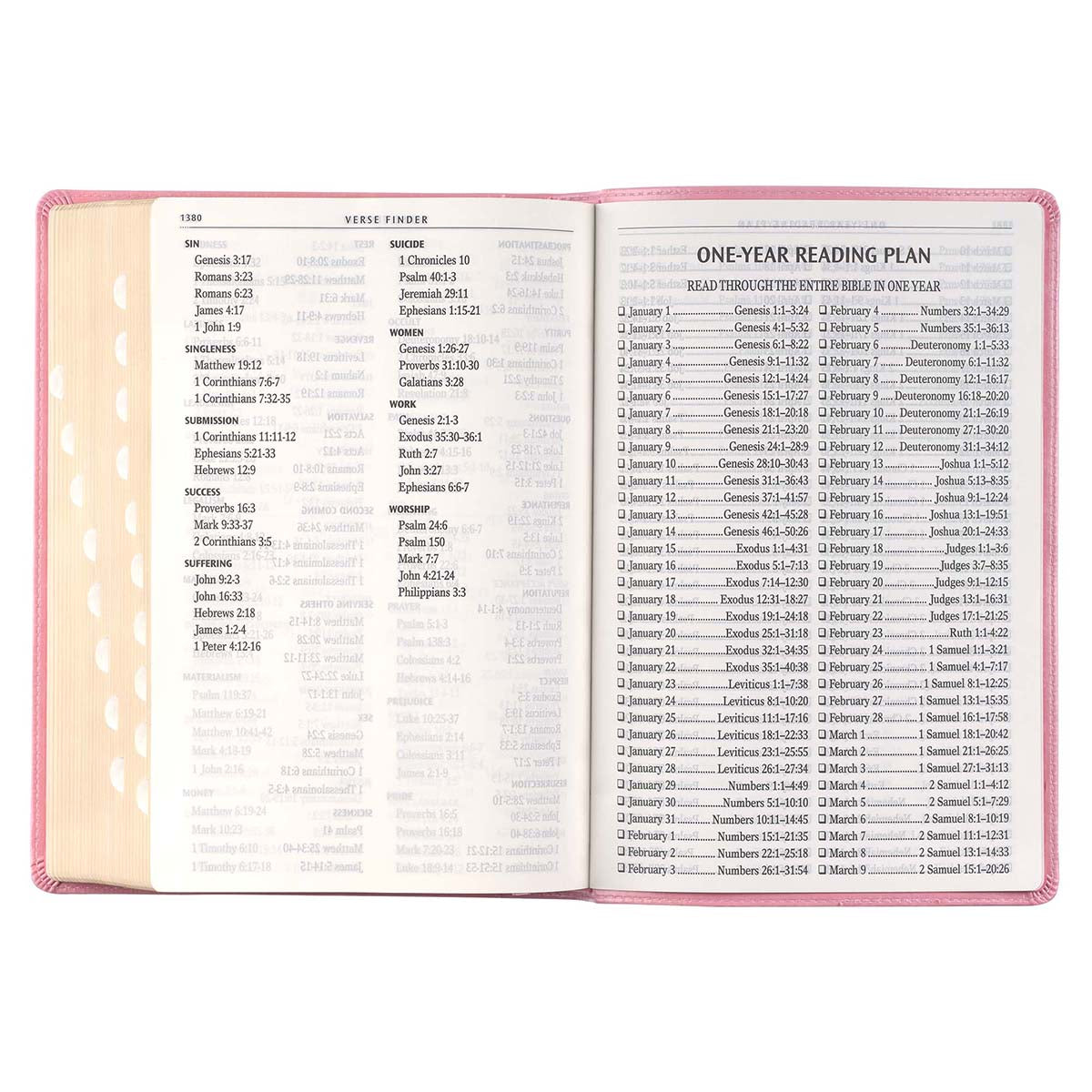 KJV Pink Faux Leather Full-Size Bible Giant Print Indexed - Image 6