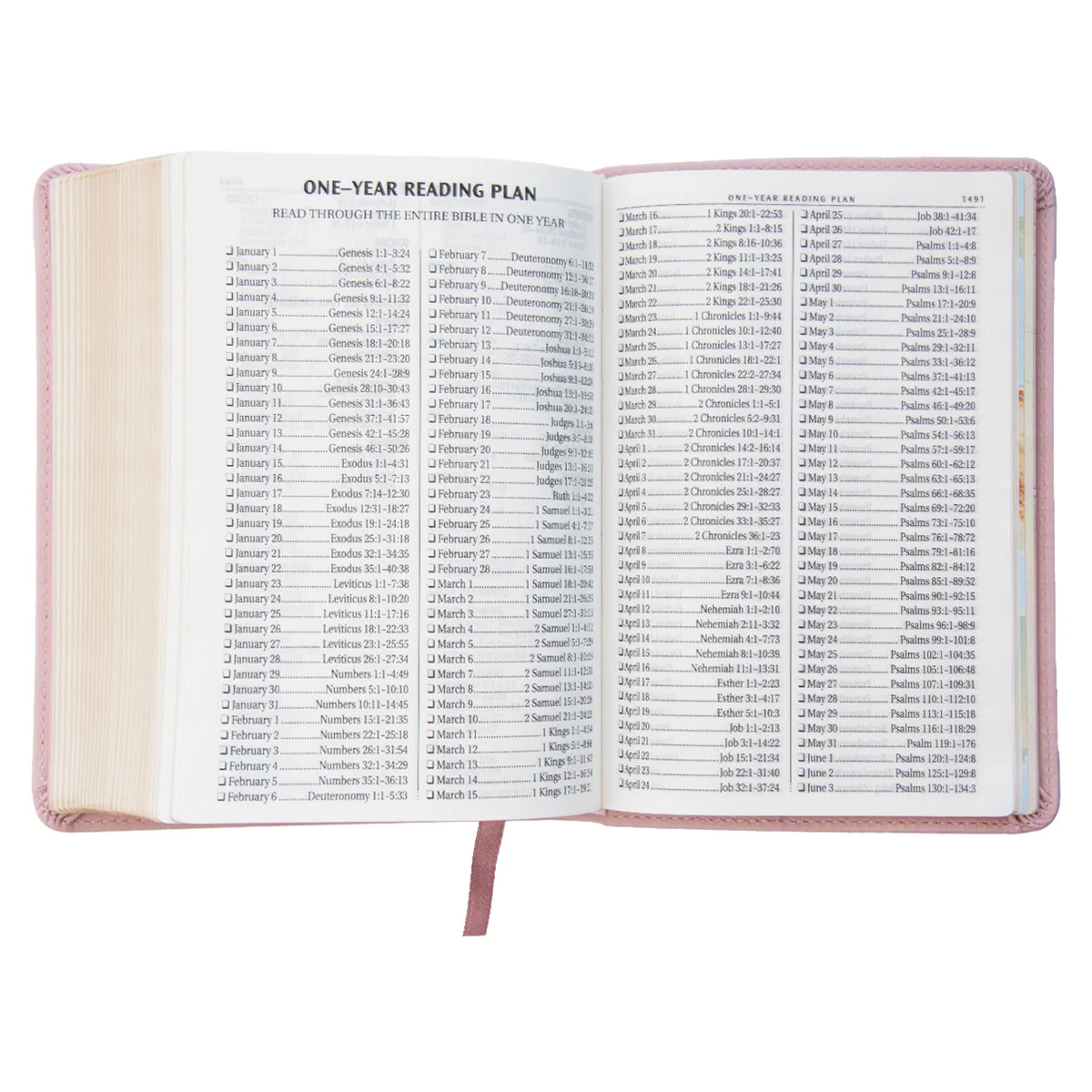 KJV Pink Floral Faux Leather Compact Bible Large Print - Image 6