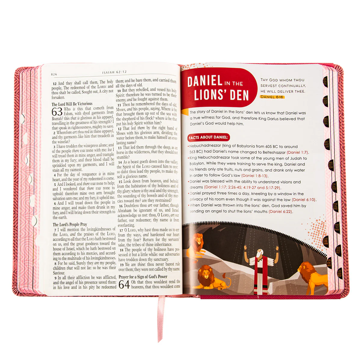 KJV Pink Hearts Faux Leather Flexcover Kids Bible Large Print - Image 6