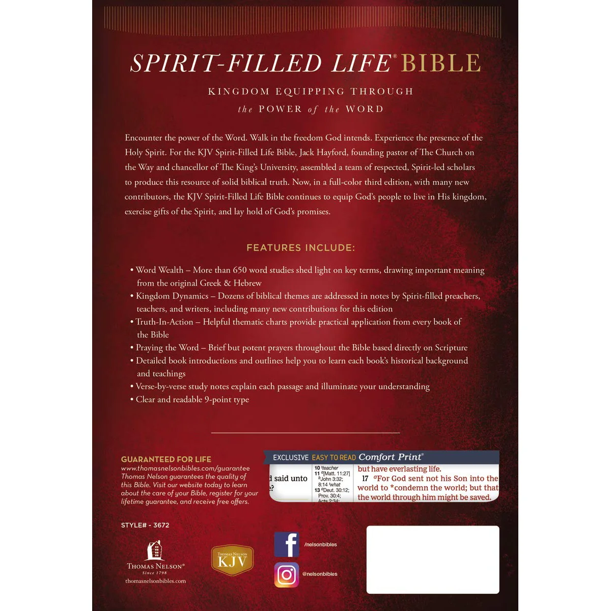 KJV Spirit-Filled Life Bible Third Edition Red Letter (Comfort Print)(Hardcover) - Image 2