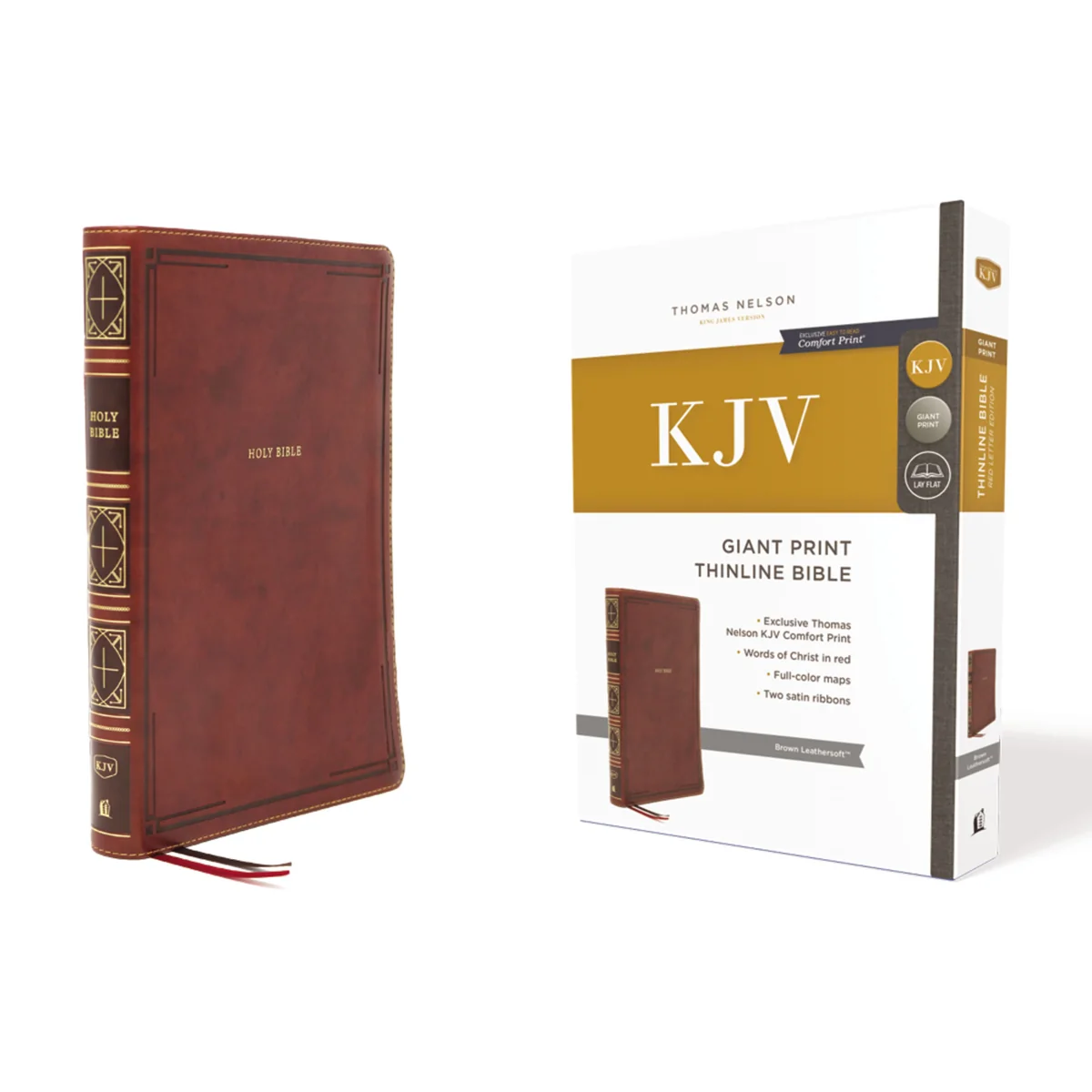 KJV Thinline Bible Red Letter Giant Print Brown (Comfort Print)(Imitation Leather) - Image 2
