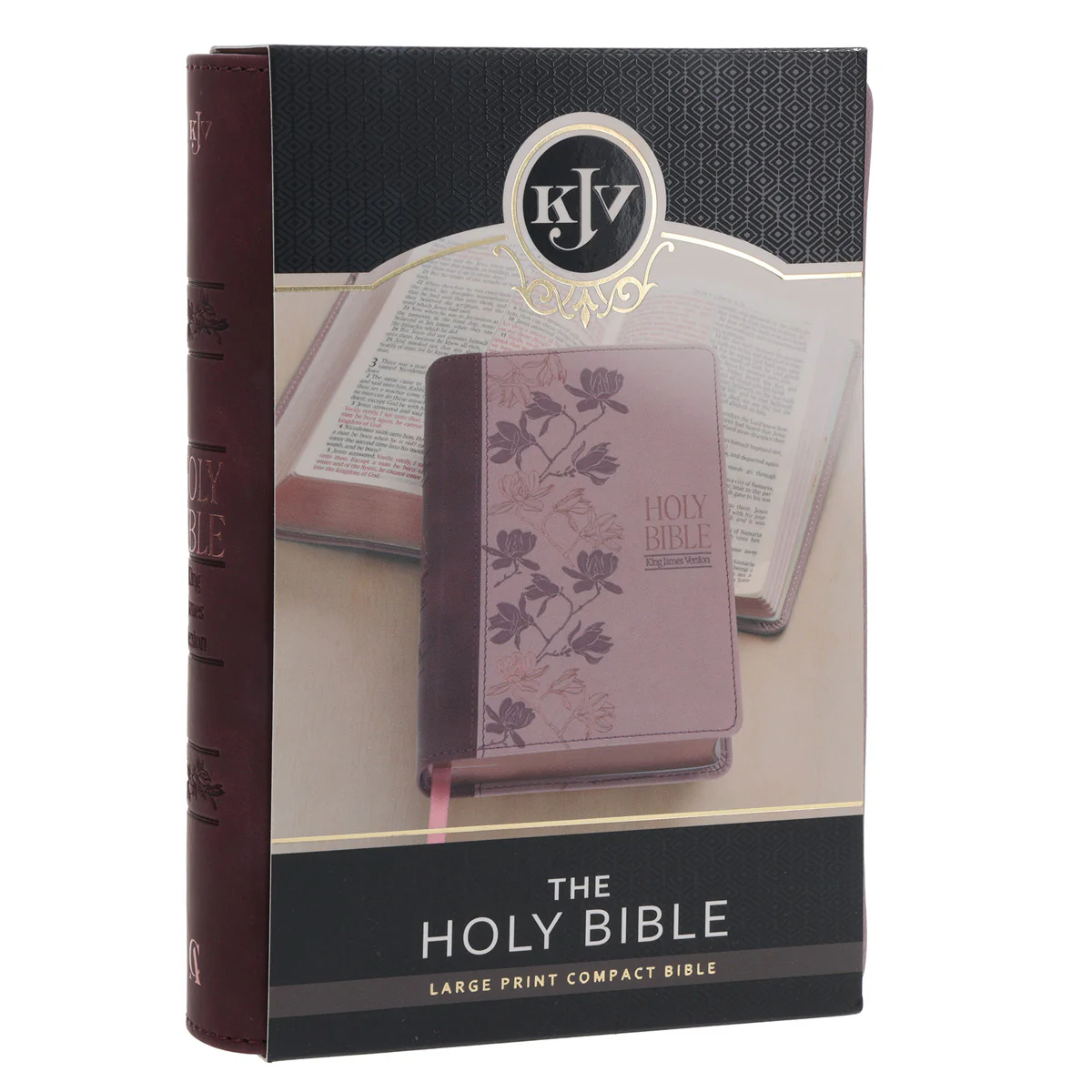 KJV Two-Tone Purple Faux Leather Compact Large Print Bible - Image 3