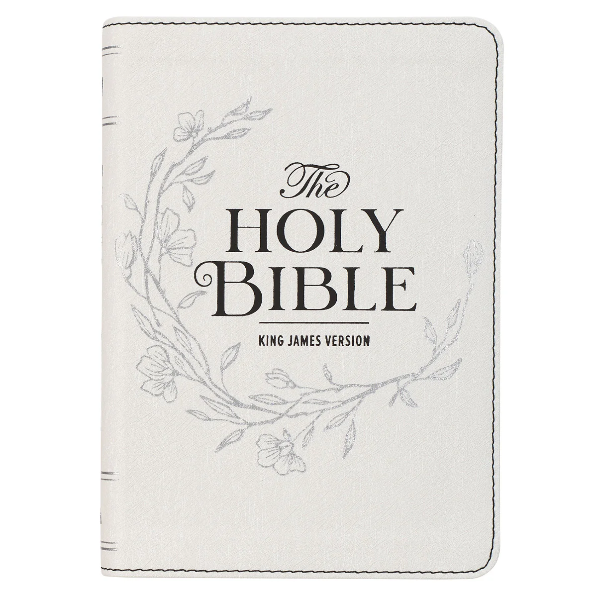 KJV White Faux Leather Compact Bible Large Print
