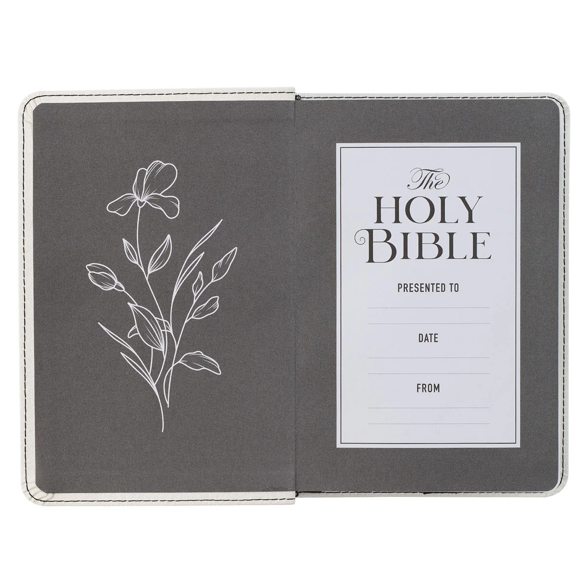 KJV White Faux Leather Compact Bible Large Print - Image 4