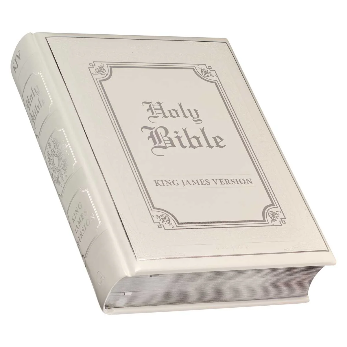 KJV White Faux Leather Family Bible Double Column Format - Image 3