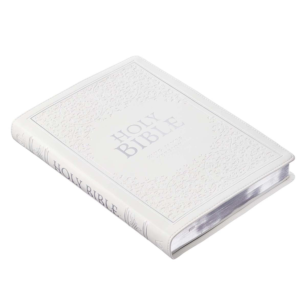 KJV White Faux Leather Thinline Large Print Bible With Thumb Indexing - Image 3