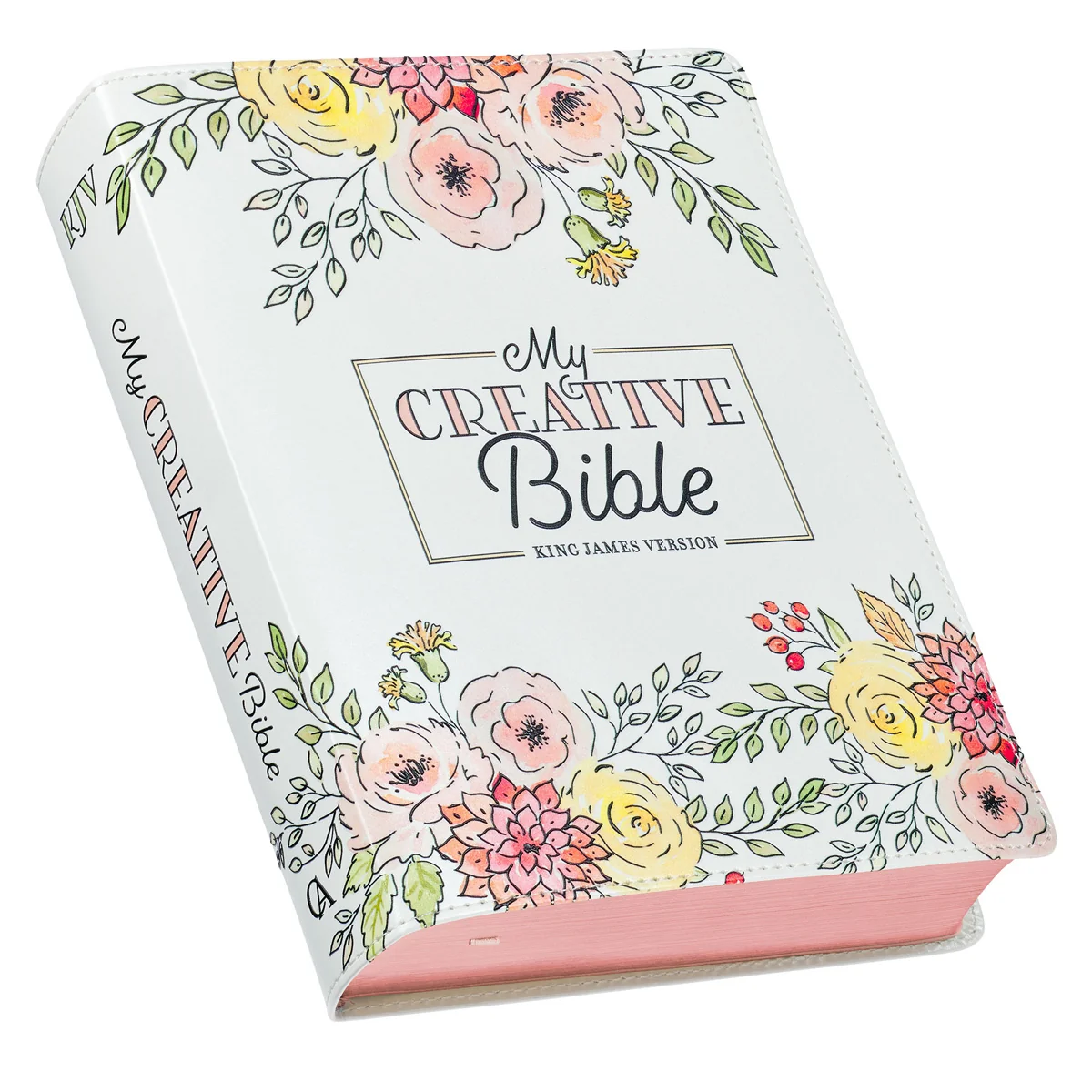 KJV White Floral Faux Leather Flexcover My Creative Bible - Image 3