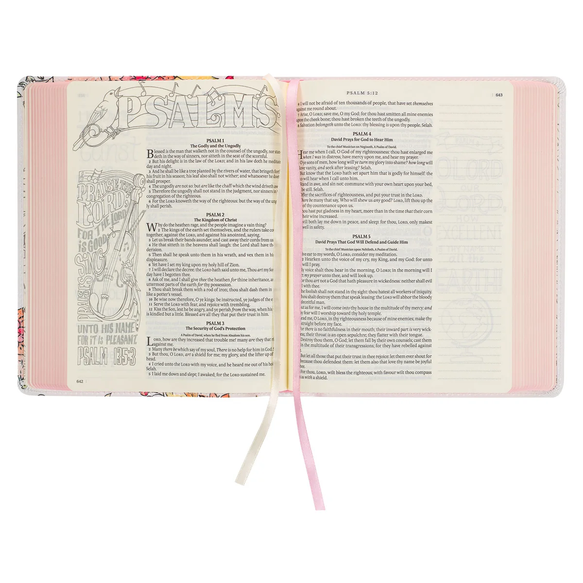 KJV White Floral Faux Leather Flexcover My Creative Bible - Image 5