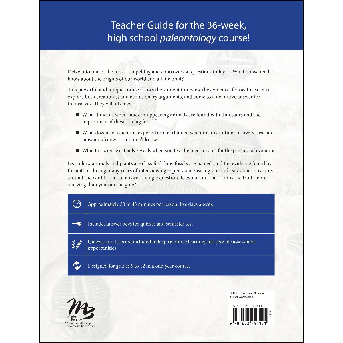 Life Science: Origins And Scientific Theory Teacher Guide (Paperback) - Image 2