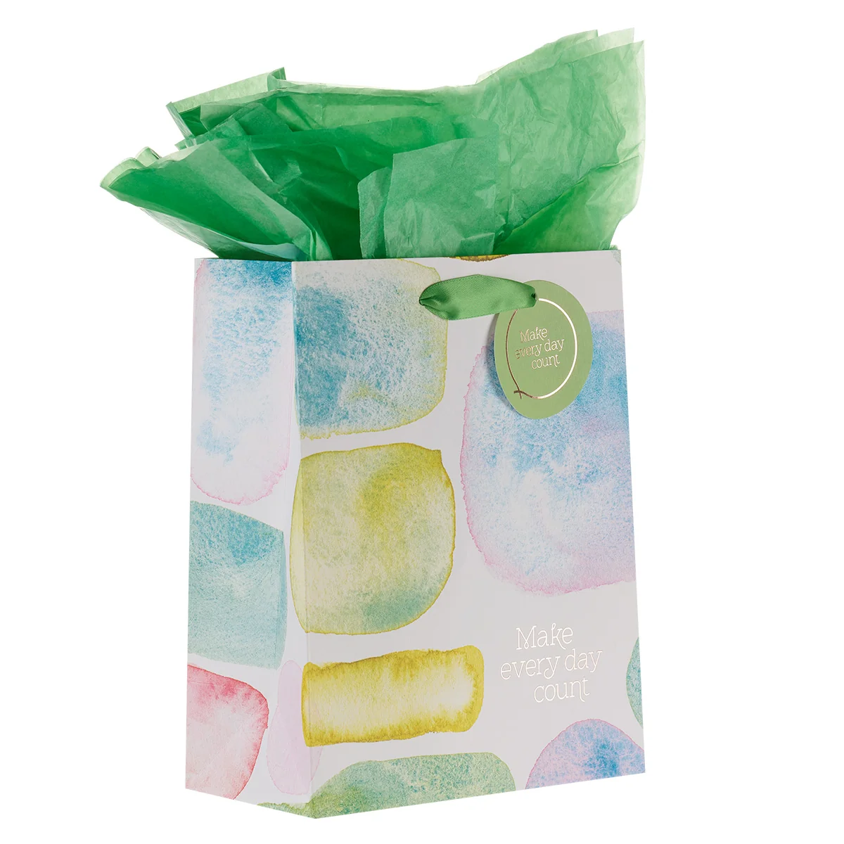 Make Every Day Count Smooth Sea Glass Medium Gift Bag with Gift Tag - Image 3