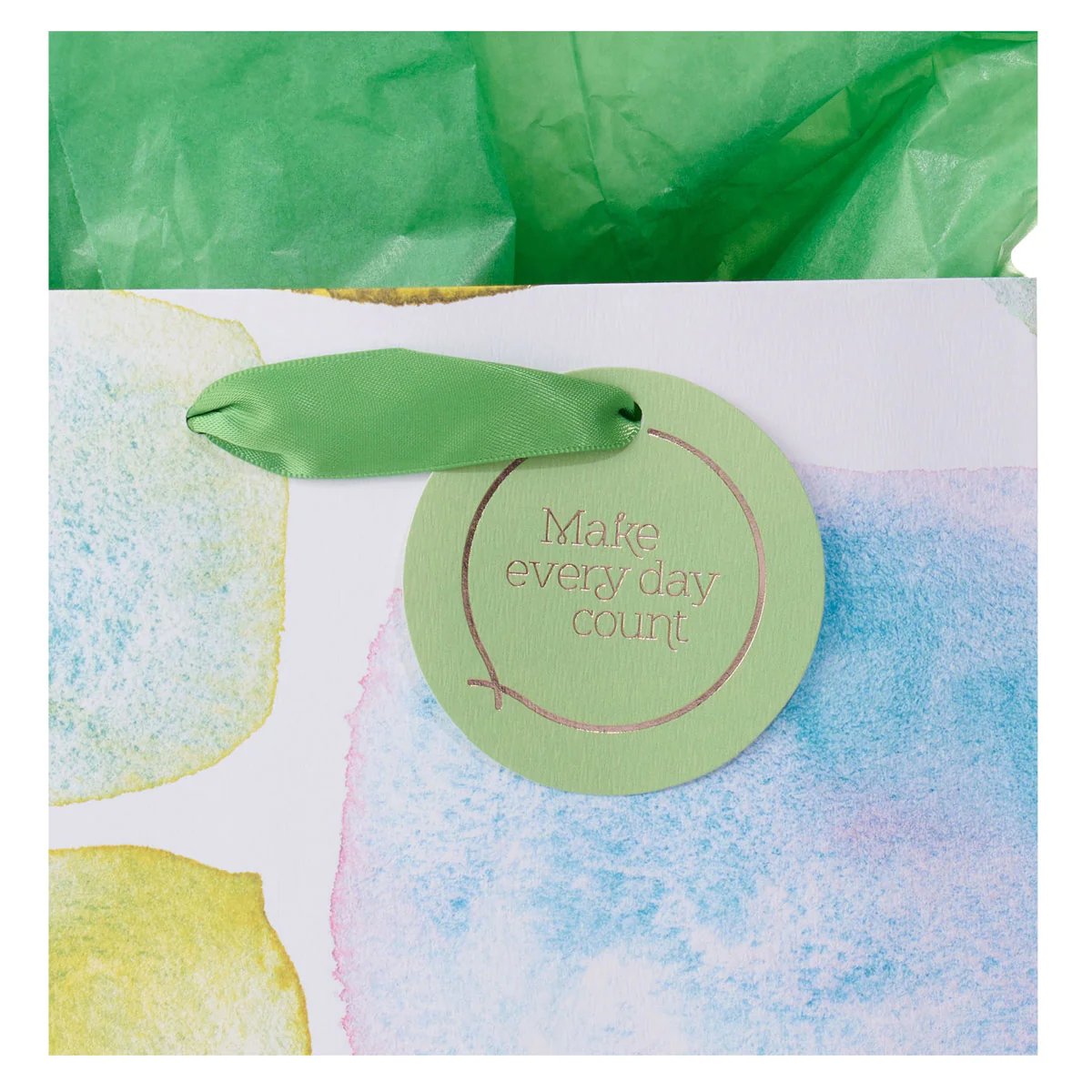 Make Every Day Count Smooth Sea Glass Medium Gift Bag with Gift Tag - Image 5