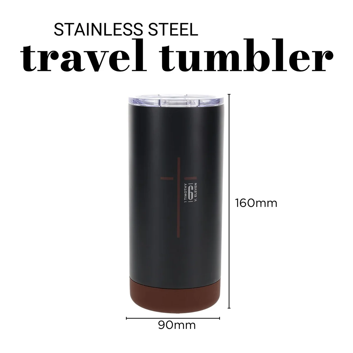 Man of God Black Stainless Steel Travel Mug - Image 5