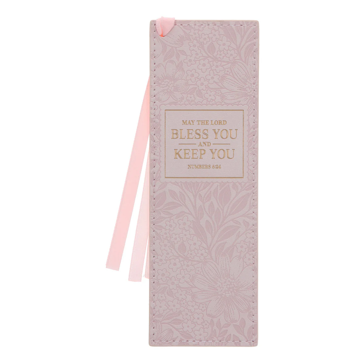 May the Lord Bless You and Keep You Pink Faux Leather Bookmark