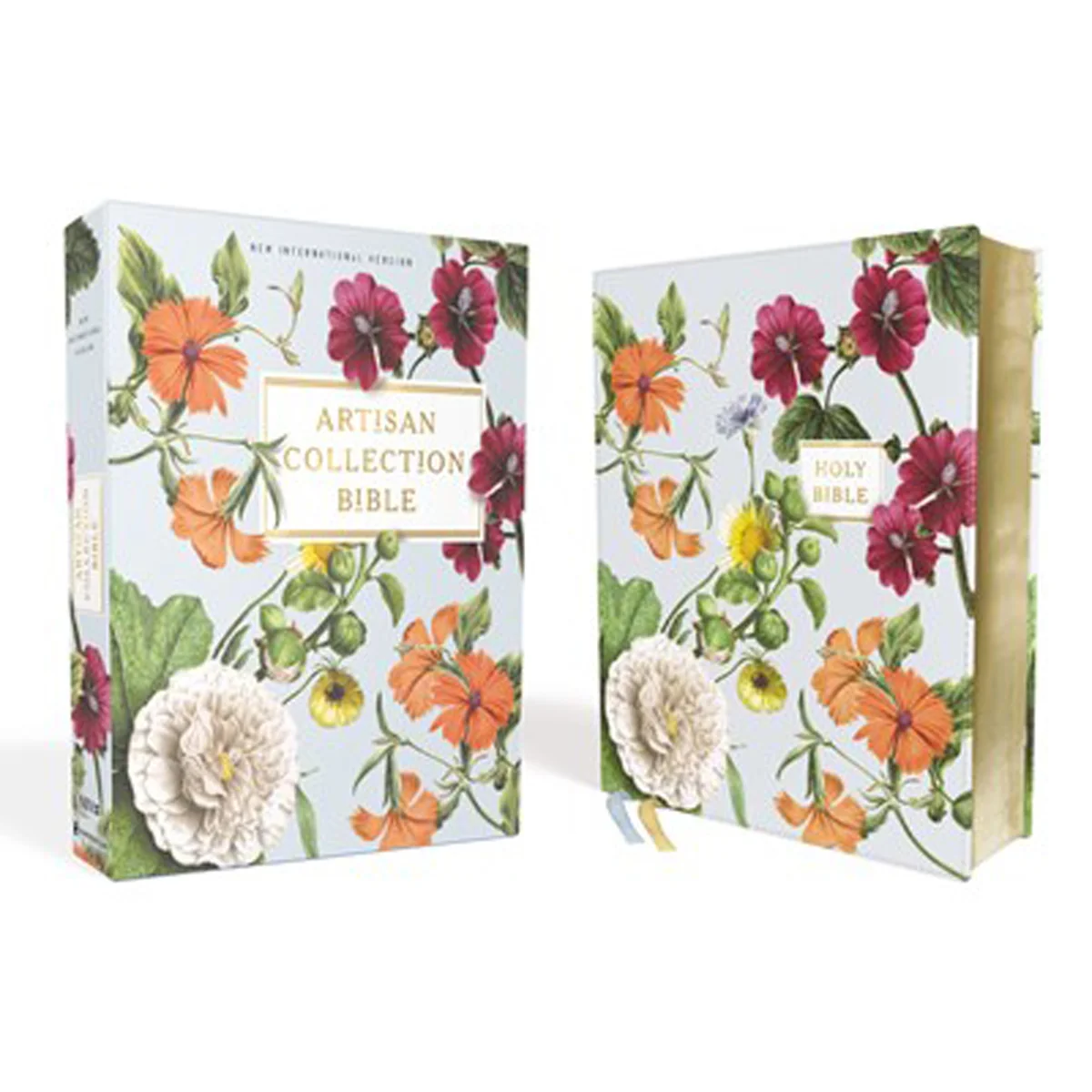 NIV Artisan Collection Red Letter Floral Bible Blue (Comfort Print)(Imitation Leather) - Image 2
