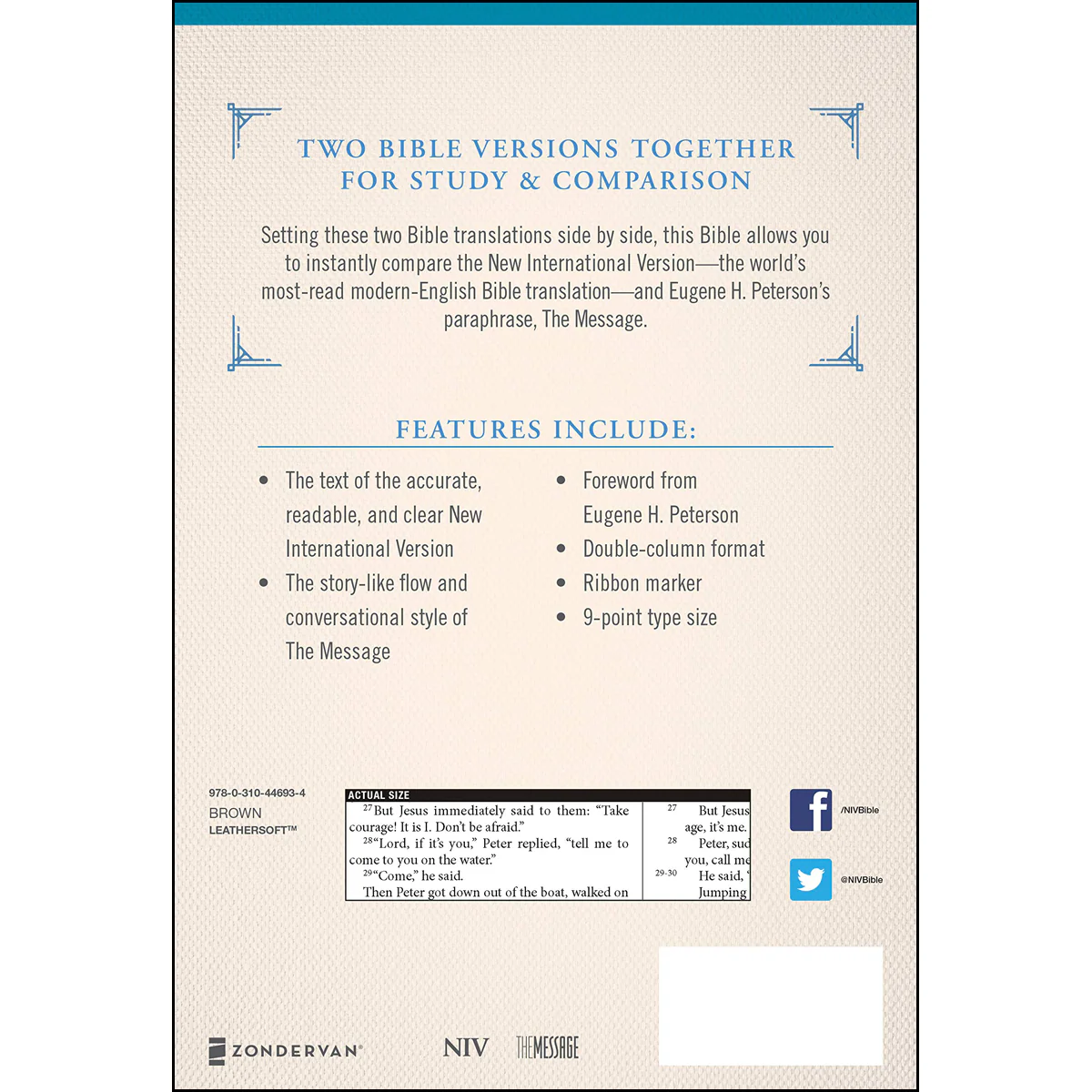 NIV / Message Parallel Bible Brown (Imitation Leather) - Image 2