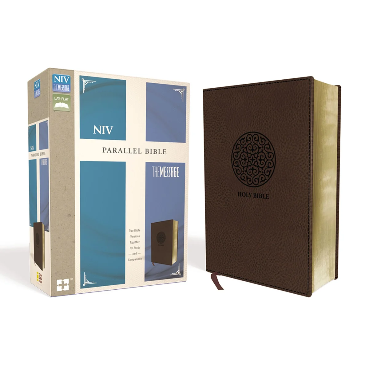 NIV / Message Parallel Bible Brown (Imitation Leather) - Image 3