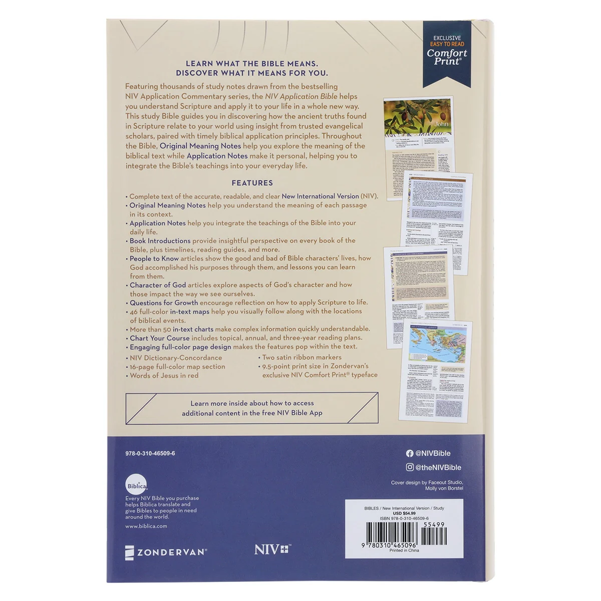 NIV Multi-Cream Hardcover Application Bible Red Letter Comfort Print - Image 2