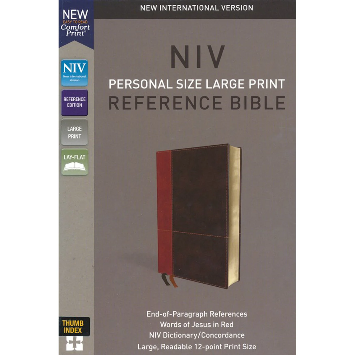 NIV Personal Size Reference Large Print Red Letter Indexed Brown (Comfort Print)(Imitation Leather) - Image 2