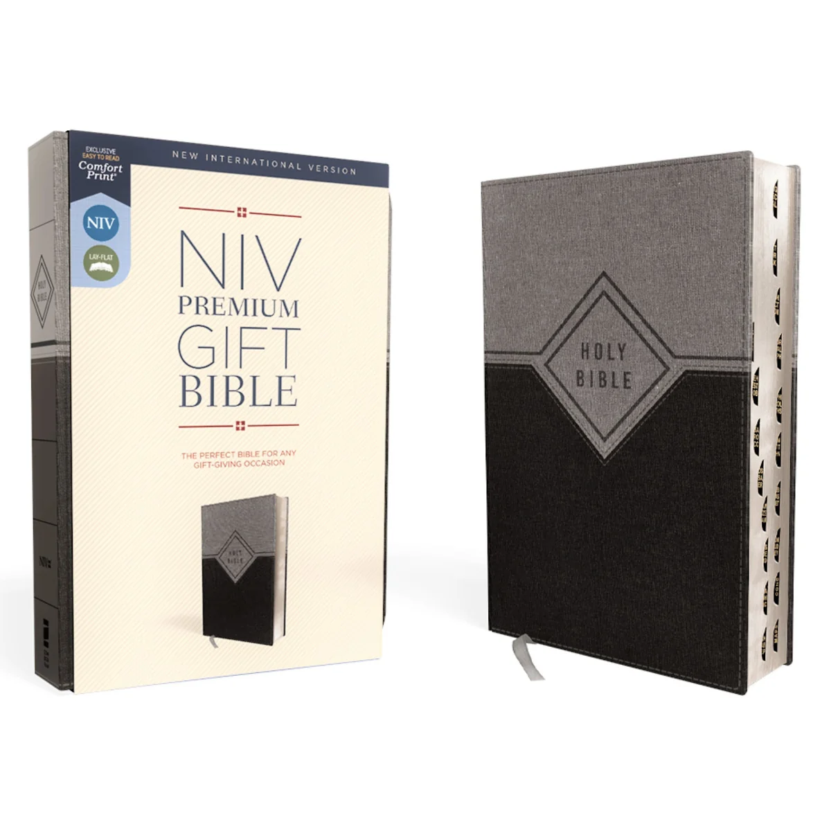 NIV Premium Gift Red Letter Indexed Black / Gray (Comfort Print)(Imitation Leather) - Image 2