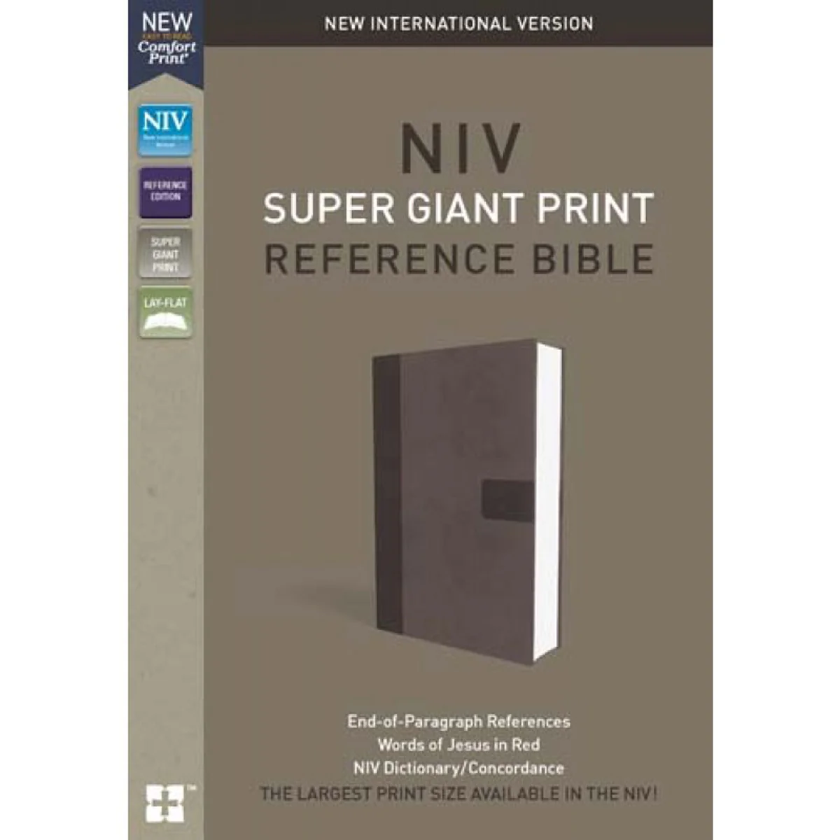 NIV Reference Bible Red Letter Super Giant Print Grey / Red (Imitation Leather)