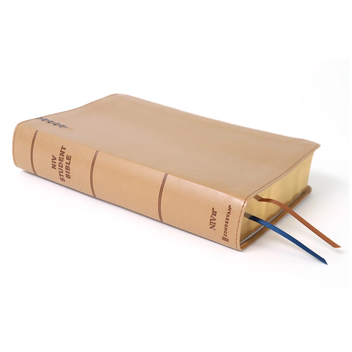 NIV Tan Imitation Leather Personal Size Student Bible Comfort Print - Image 3