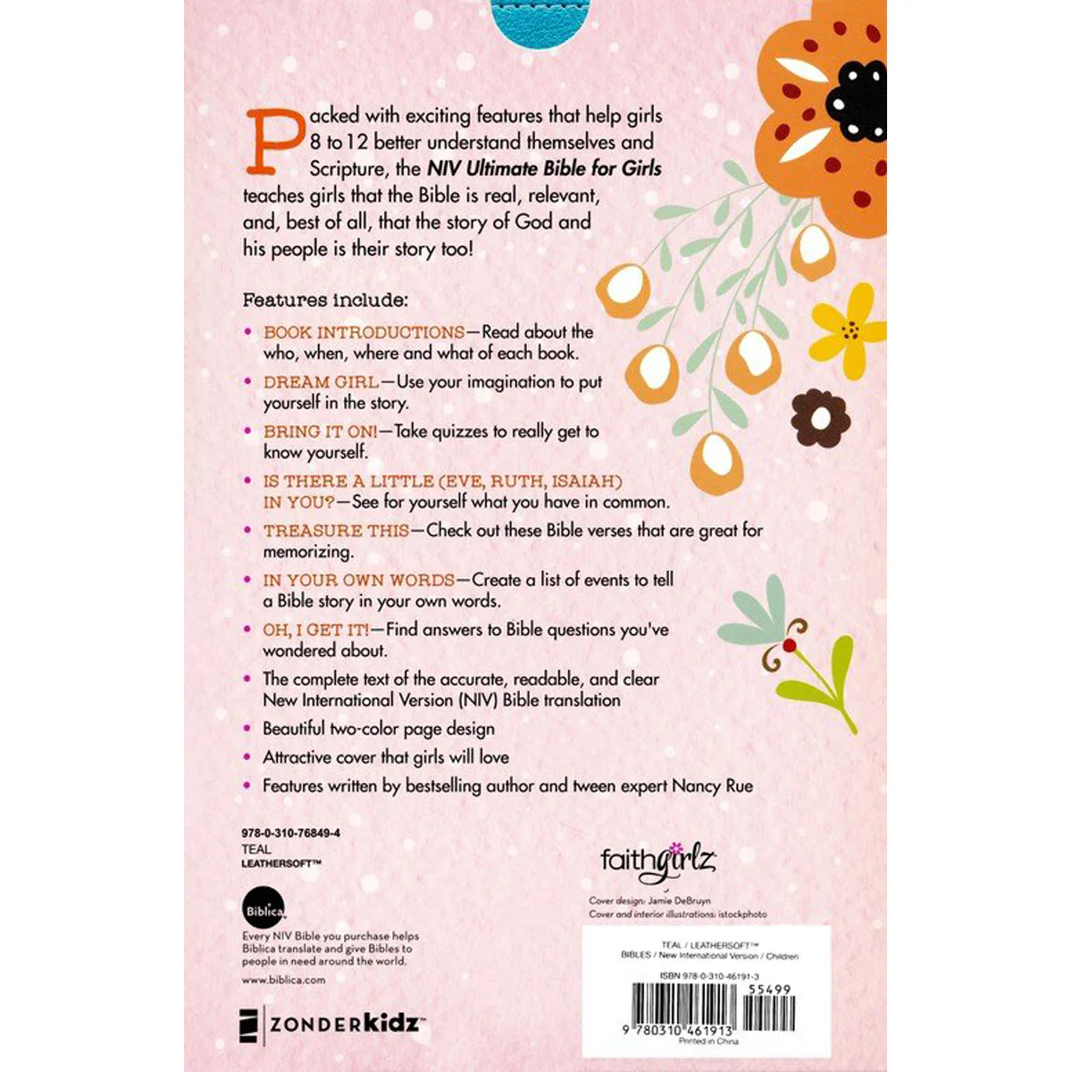 NIV Ultimate Bible For Girls Indexed Teal (Faithgirlz)(Imitation Leather) - Image 2