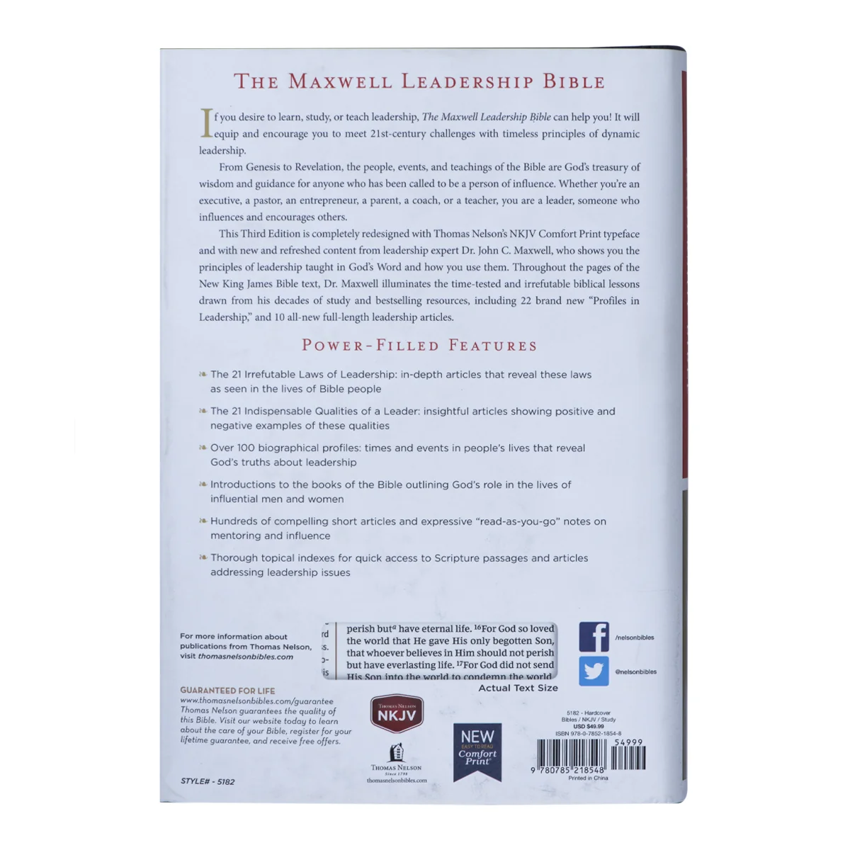 NKJV Maxwell Leadership Bible 3rd Edition (Comfort Print)(Hardcover) - Image 2
