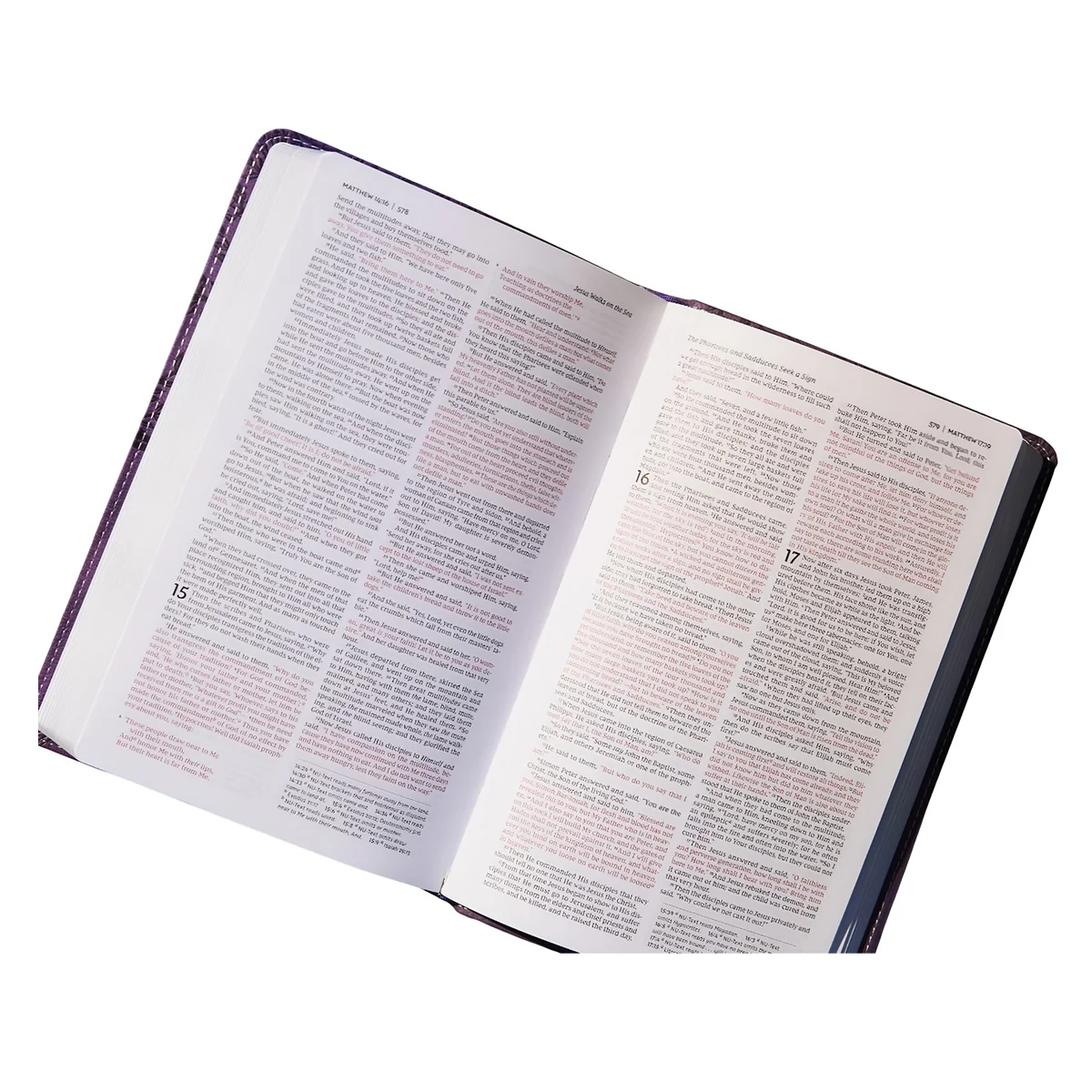 NKJV Pink Faux Leather Deluxe Gift Bible Red Letter Comfort Print - Image 3