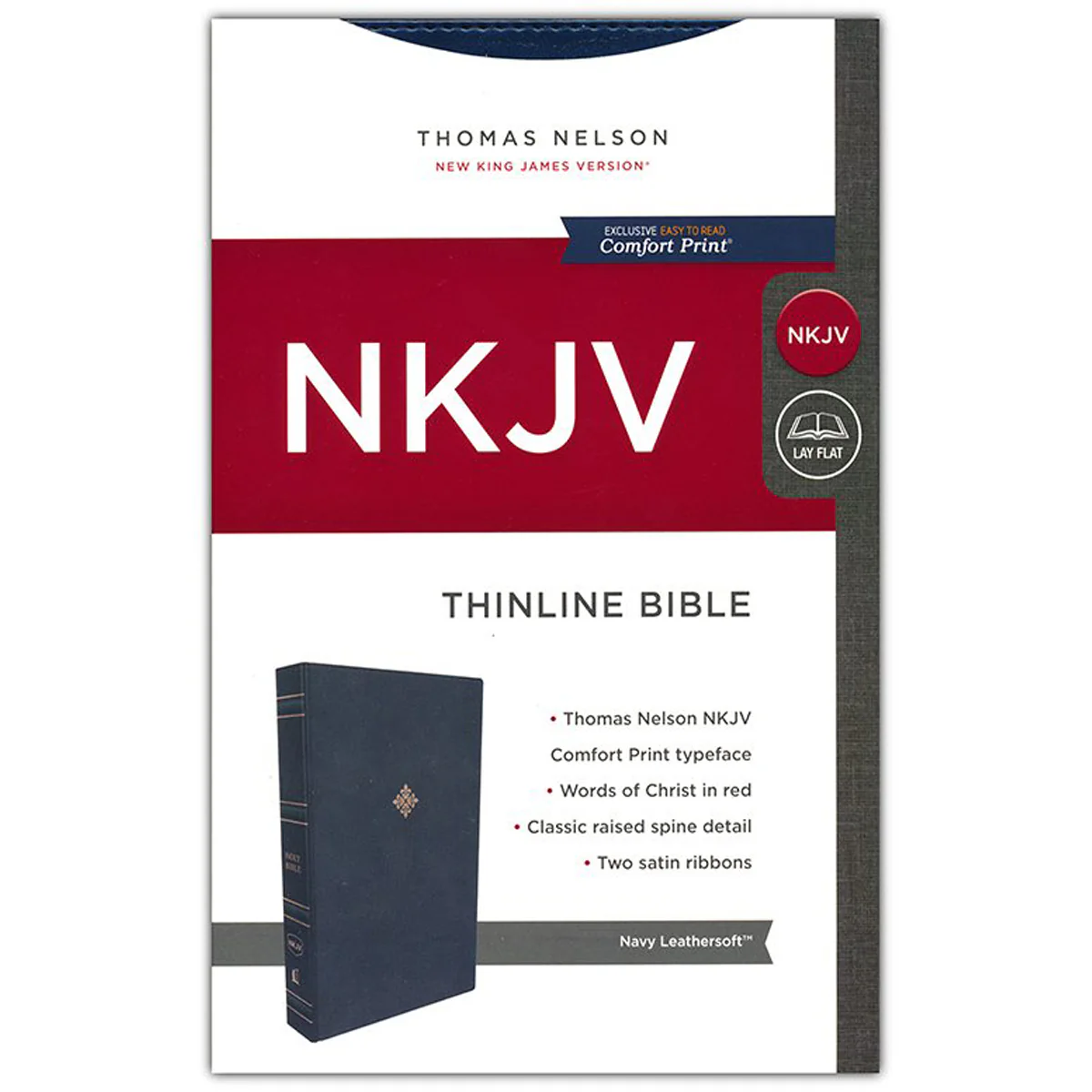 NKJV Thinline Bible Red Letter Edition Navy (Comfort Print)(Imitation Leather) - Image 3