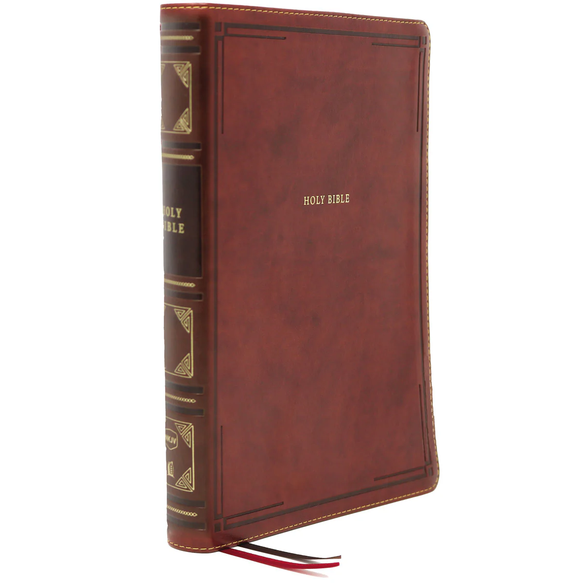 NKJV Thinline Large Print Red Letter Indexed Brown (Comfort Print)(Imitation Leather)