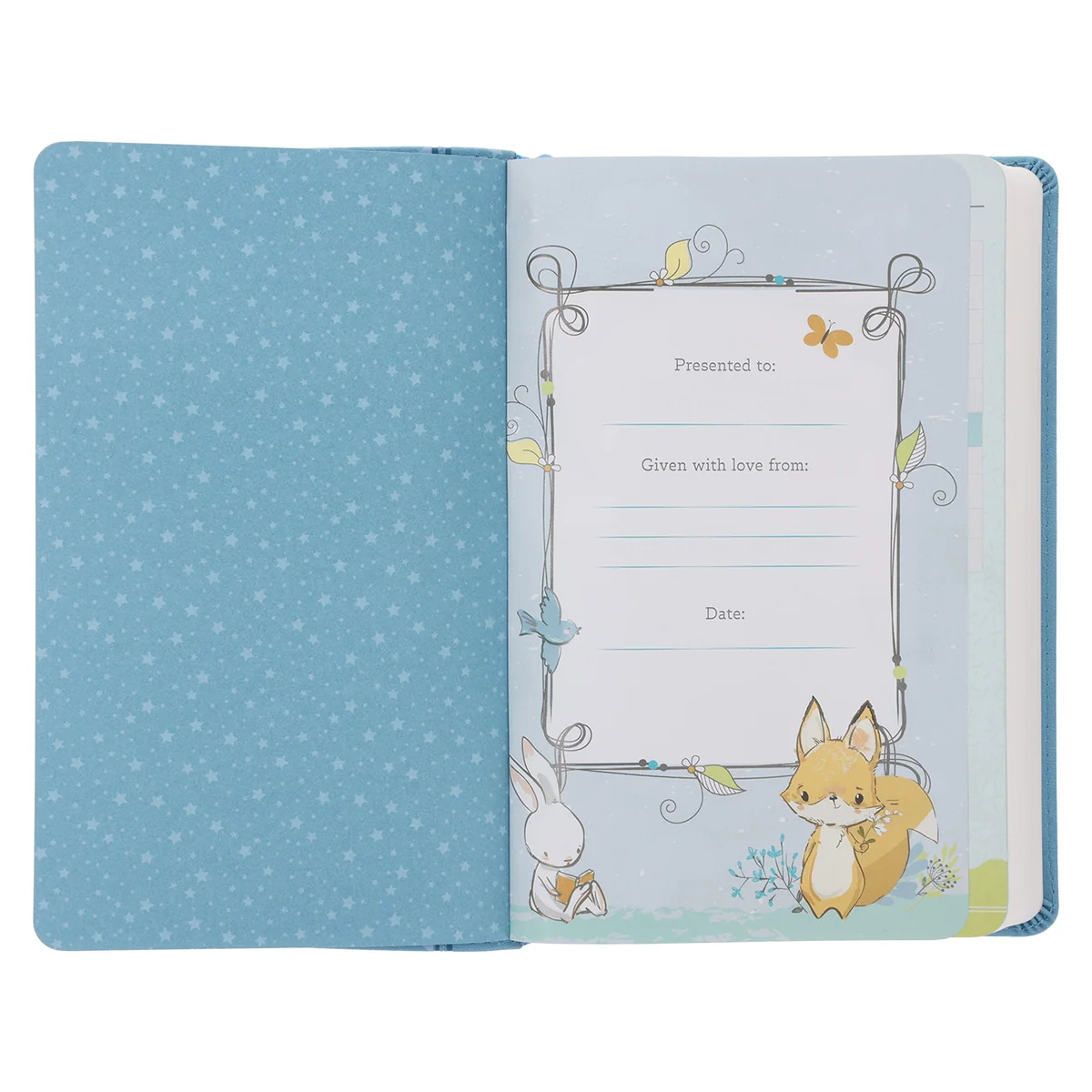 NLT Blue Elephant Flexcover Faux Leather Baby Bible for Boys - Image 4