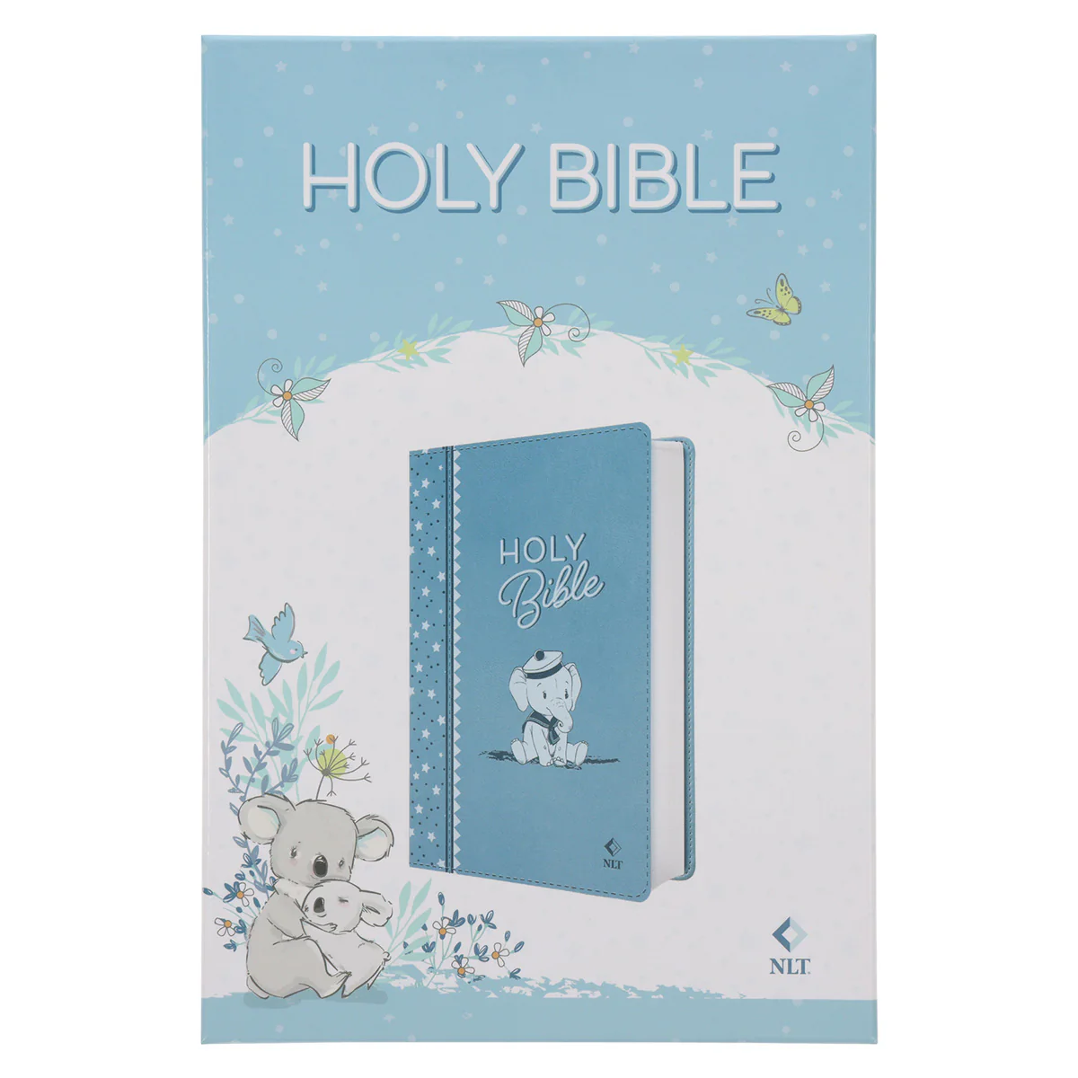 NLT Blue Elephant Flexcover Faux Leather Baby Bible for Boys - Image 7
