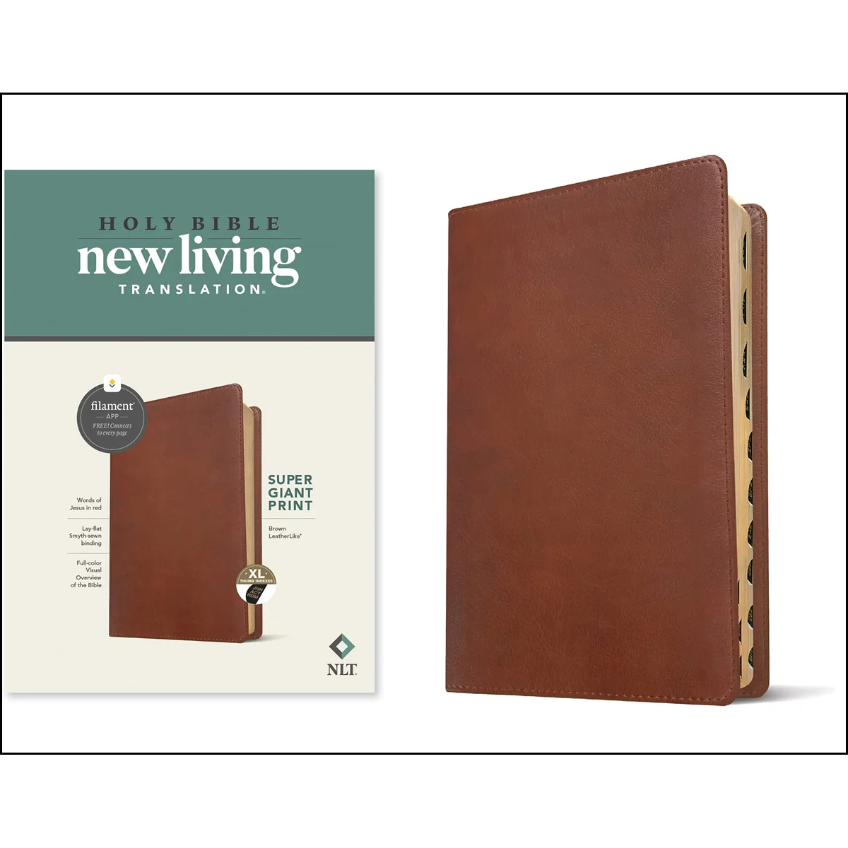 NLT Filament Bible Super Giant Print Red Letter Brown Indexed (Imitation Leather) - Image 4