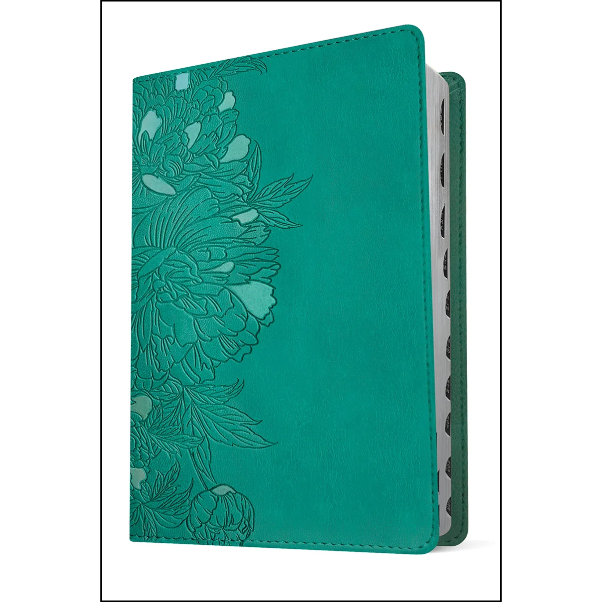NLT Filament Compact Bible Giant Print Red Letter Indexed Peony Rich Teal (Imitation Leather) - Image 3