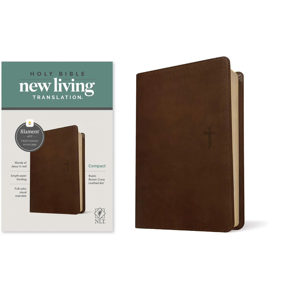 NLT Filament Compact Bible, Red Letter, Rustic Brown (Imitation Leather) - Image 4