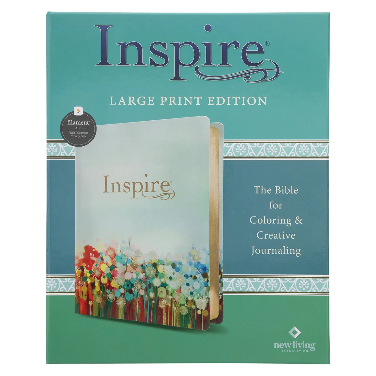 NLT Floral Fields Faux Leather Inspire Large Print Filament-Enabled Bible - Image 7