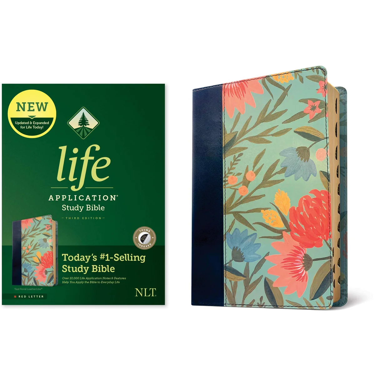 NLT Life Application Study Bible, Third Edition, Red Letter, Index, Floral Teal (Imitation Leather) - Image 4