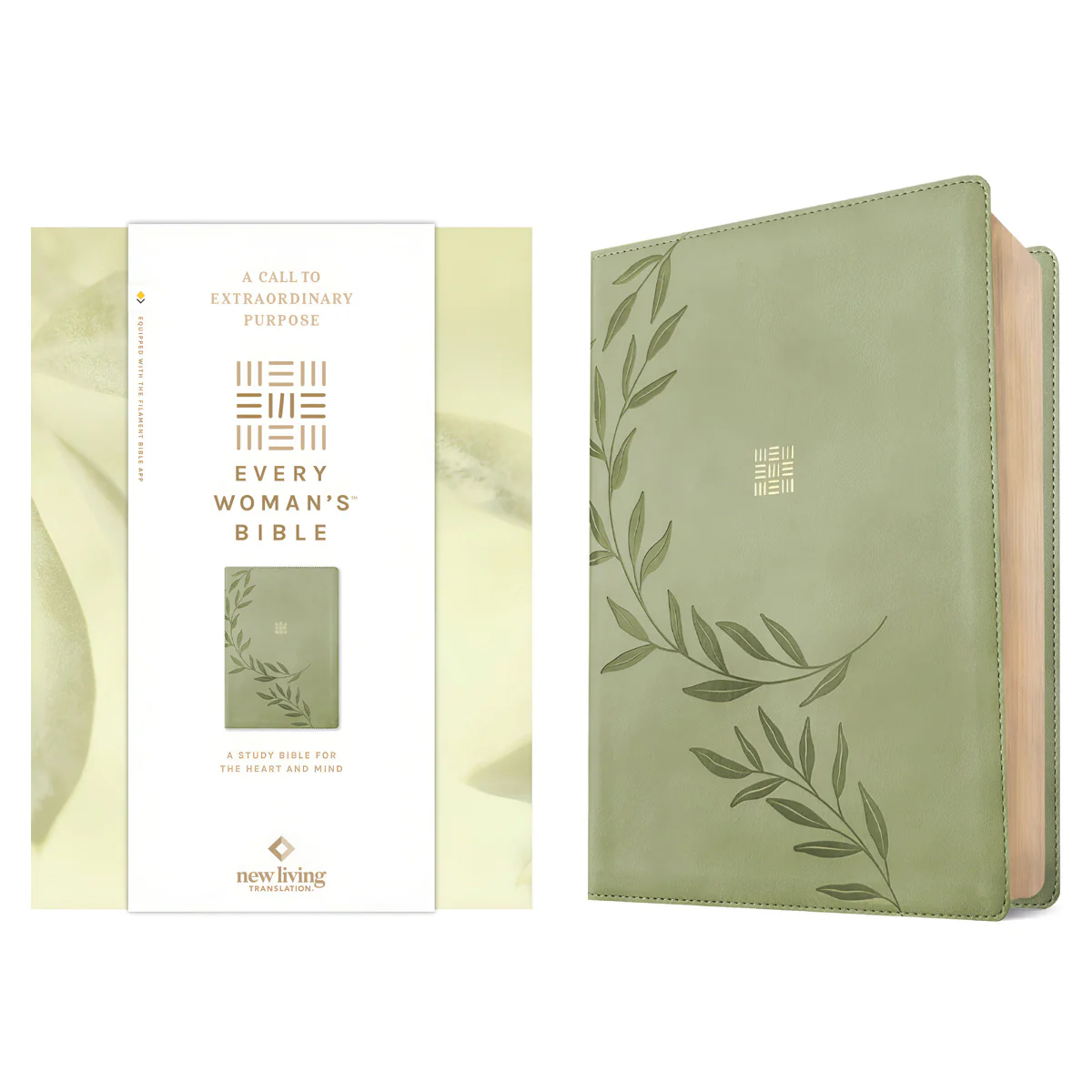 NLT Olive Branch Green Imitation Leather Filament Every Woman’s Bible - Image 3