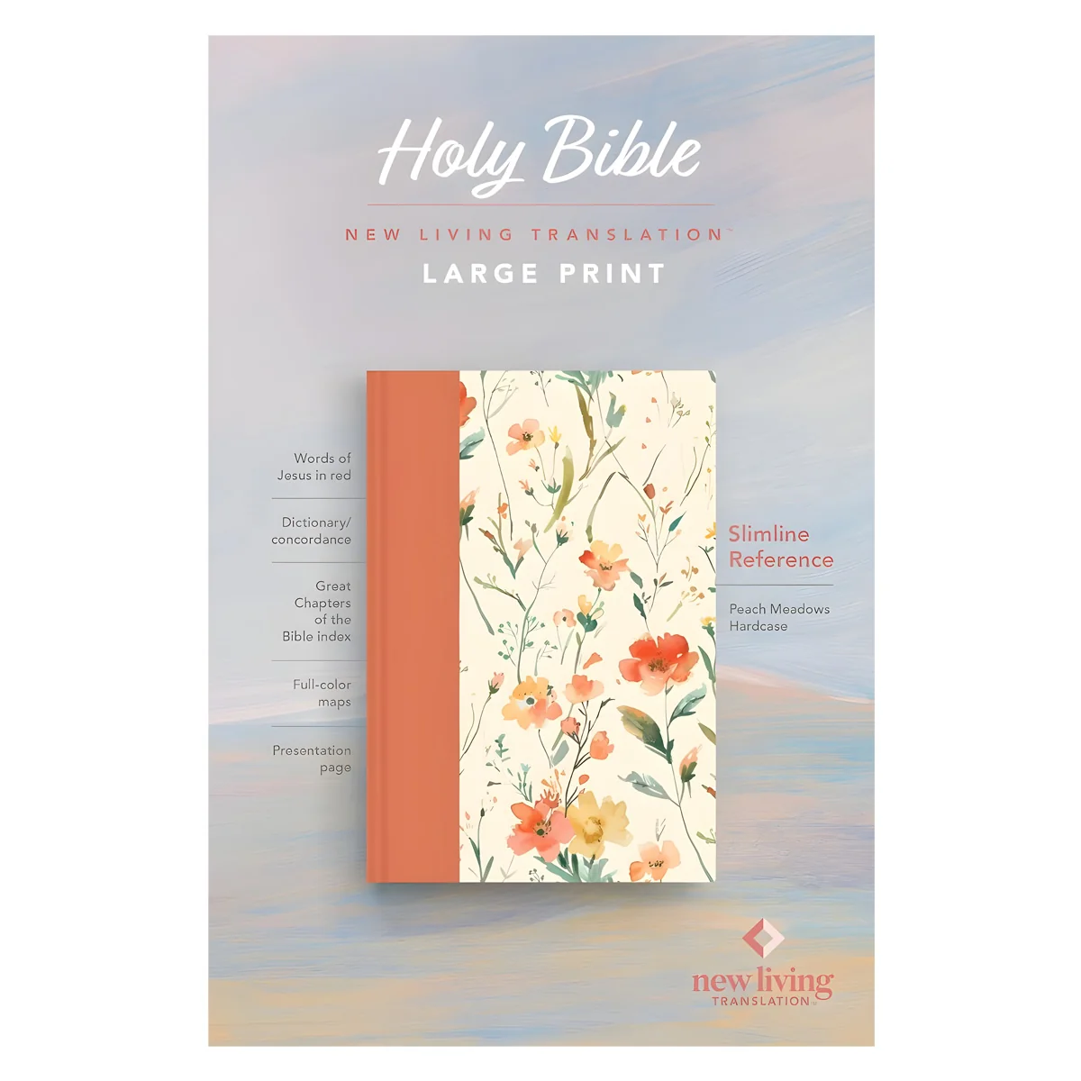 NLT Peach Meadows Landscape Hardcover Slimline Reference Bible Red Letter Large Print - Image 2