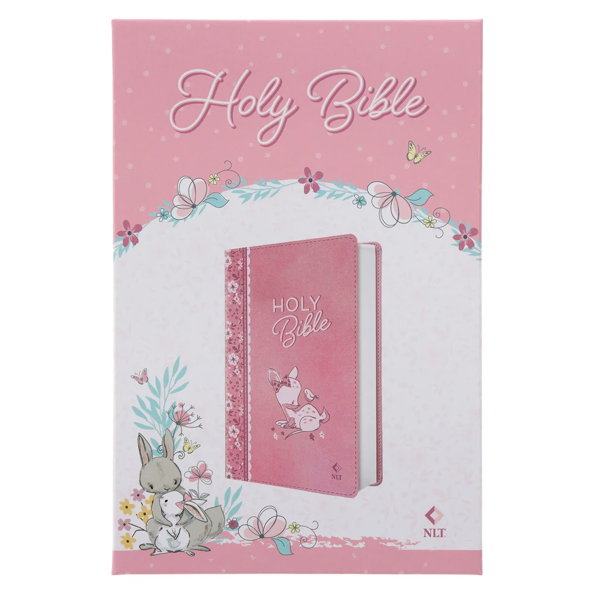 NLT Pink Deer Flexcover Faux Leather Baby Bible for Girls - Image 7