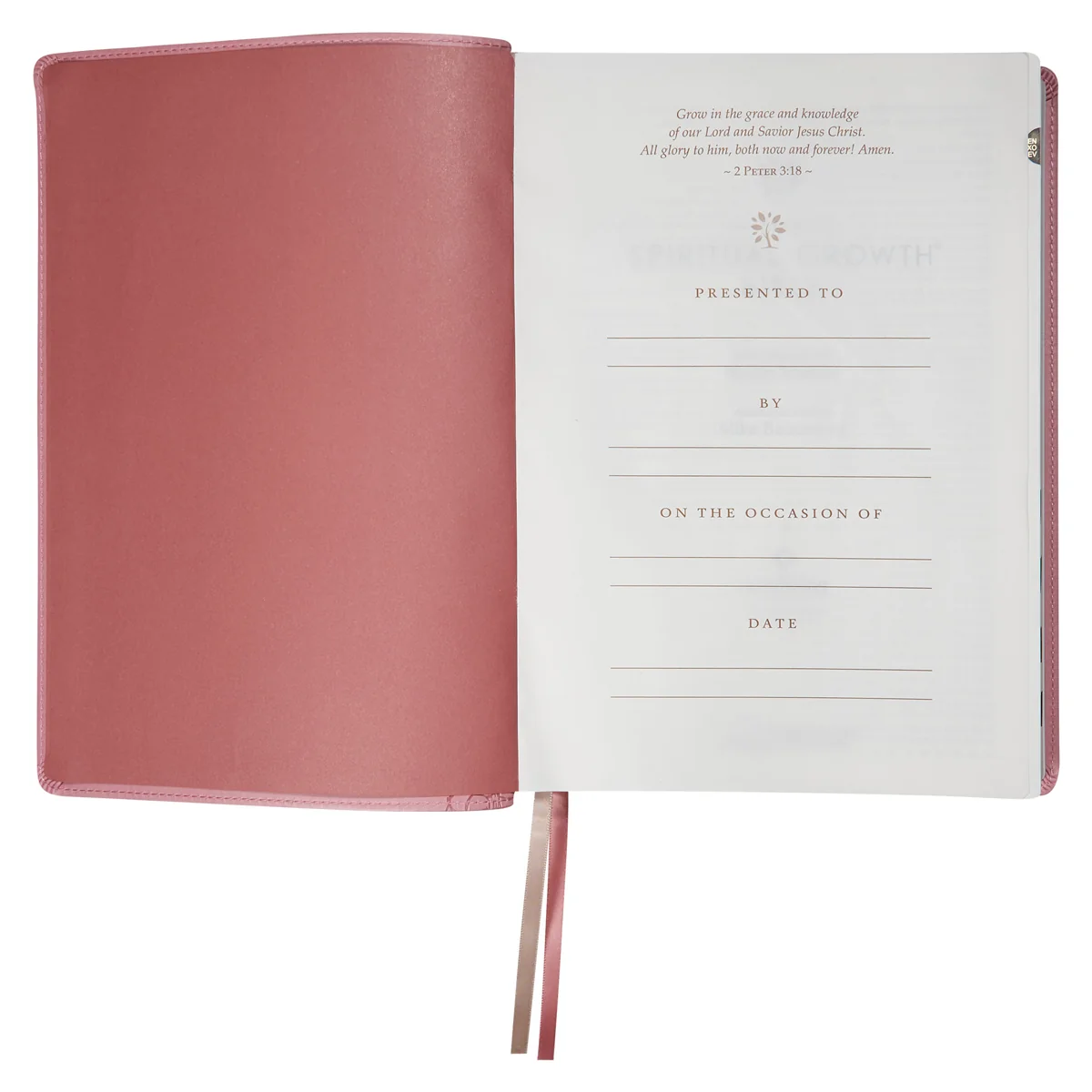 NLT Pink Faux Leather Thumb Indexed Spiritual Growth Bible - Image 5