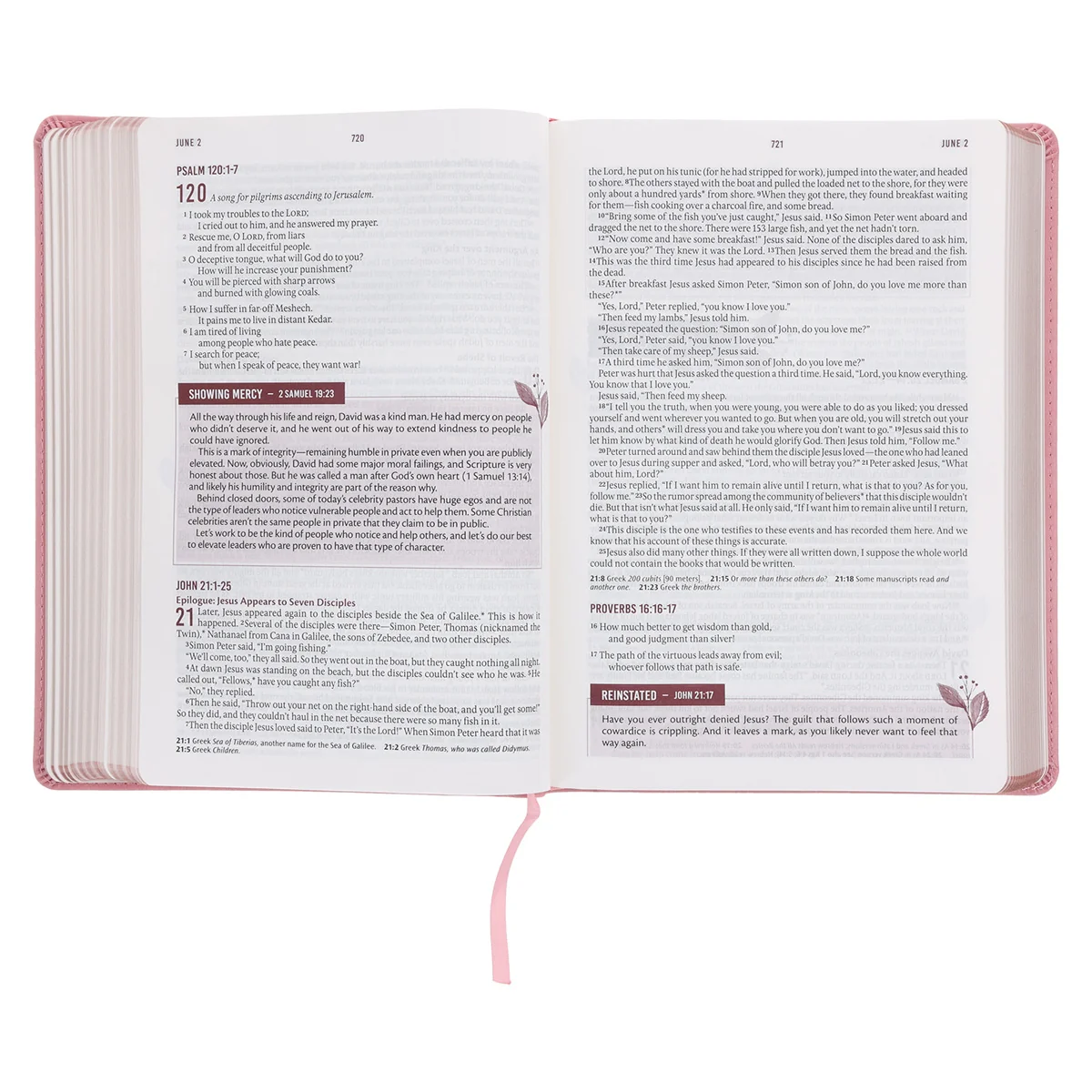 NLT Pink Flexcover Faux Leather Everyday Devotional Bible for Women - Image 6