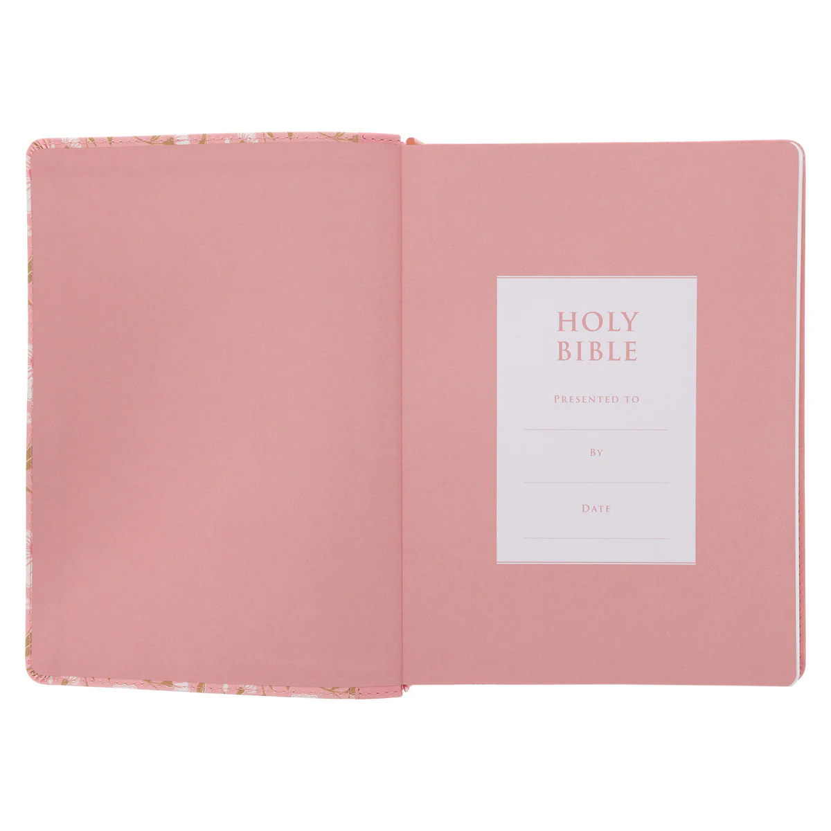 NLT Pink Floral Faux Leather Bible Large Print - Image 4