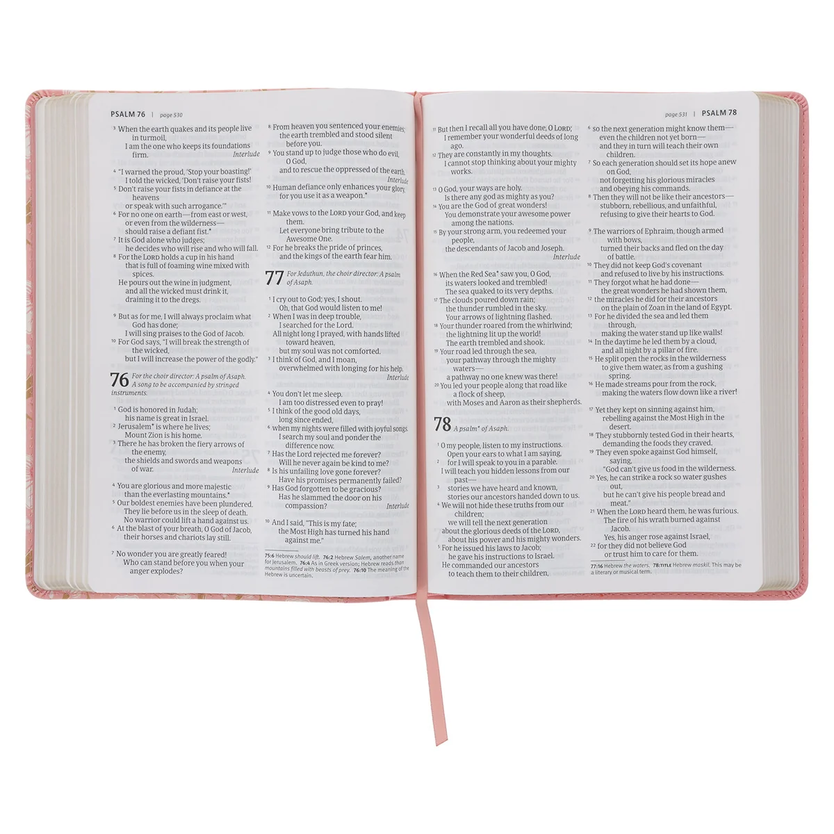 NLT Pink Floral Faux Leather Bible Large Print - Image 5