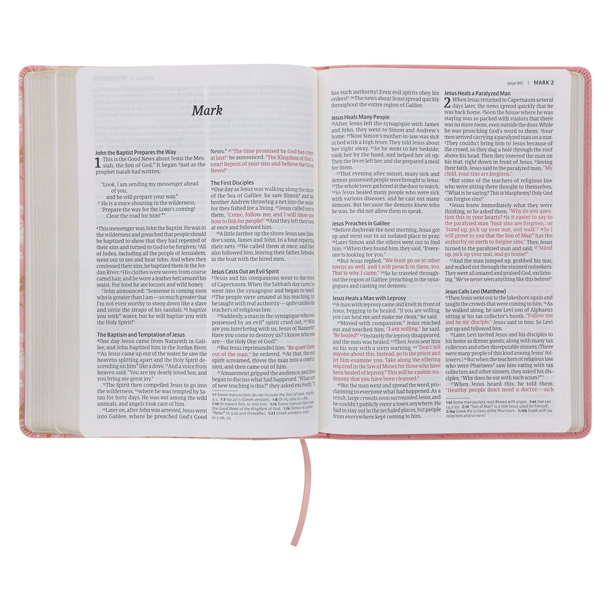 NLT Pink Floral Faux Leather Bible Large Print - Image 6