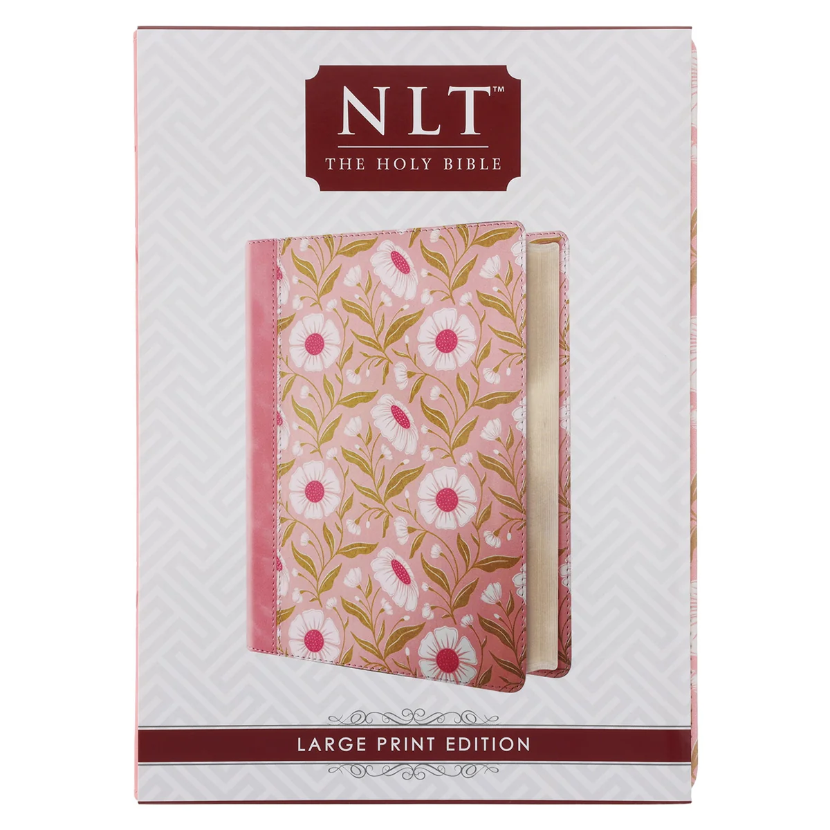 NLT Pink Floral Faux Leather Bible Large Print - Image 7
