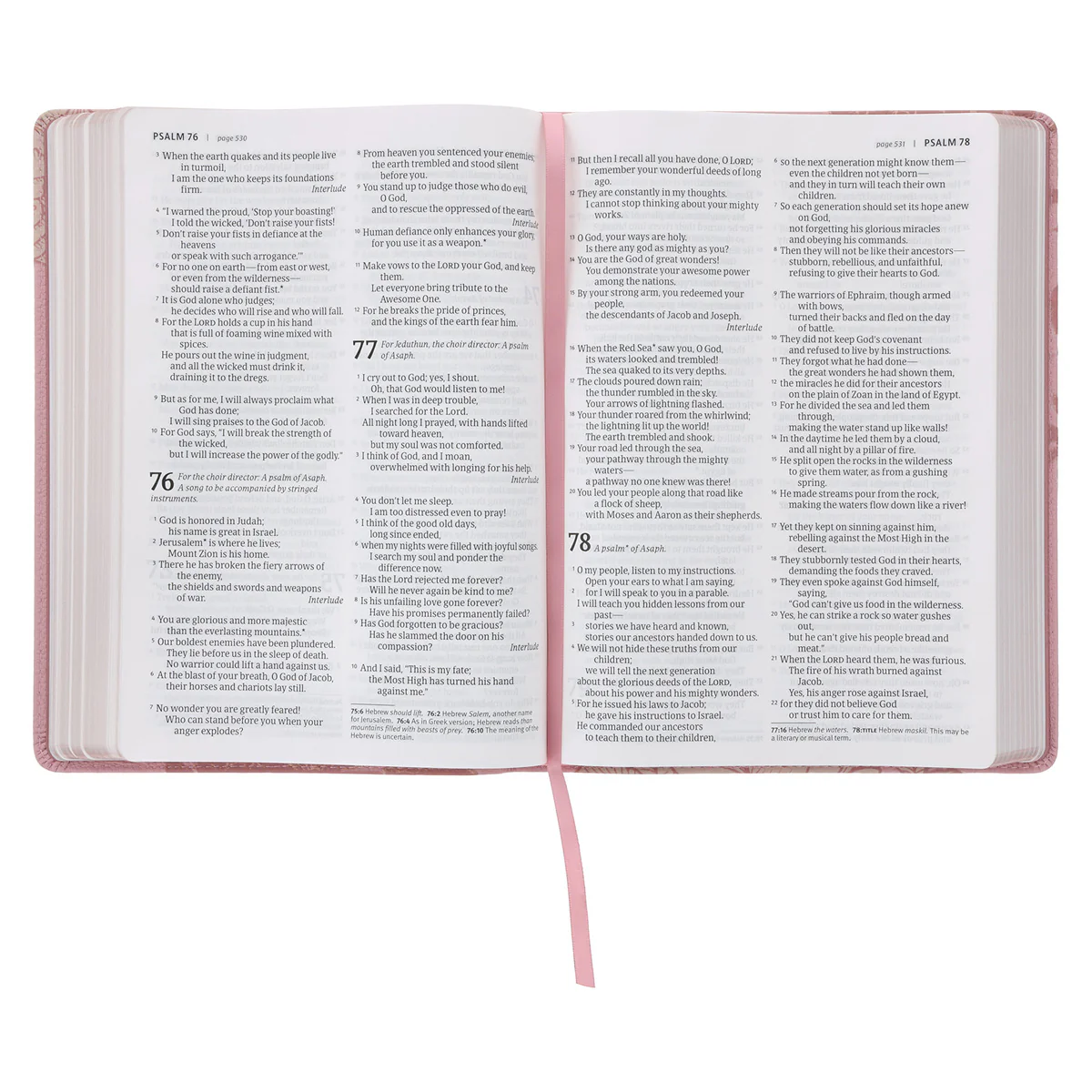 NLT Pink Peonies Genuine Leather Bible Large Print - Image 5