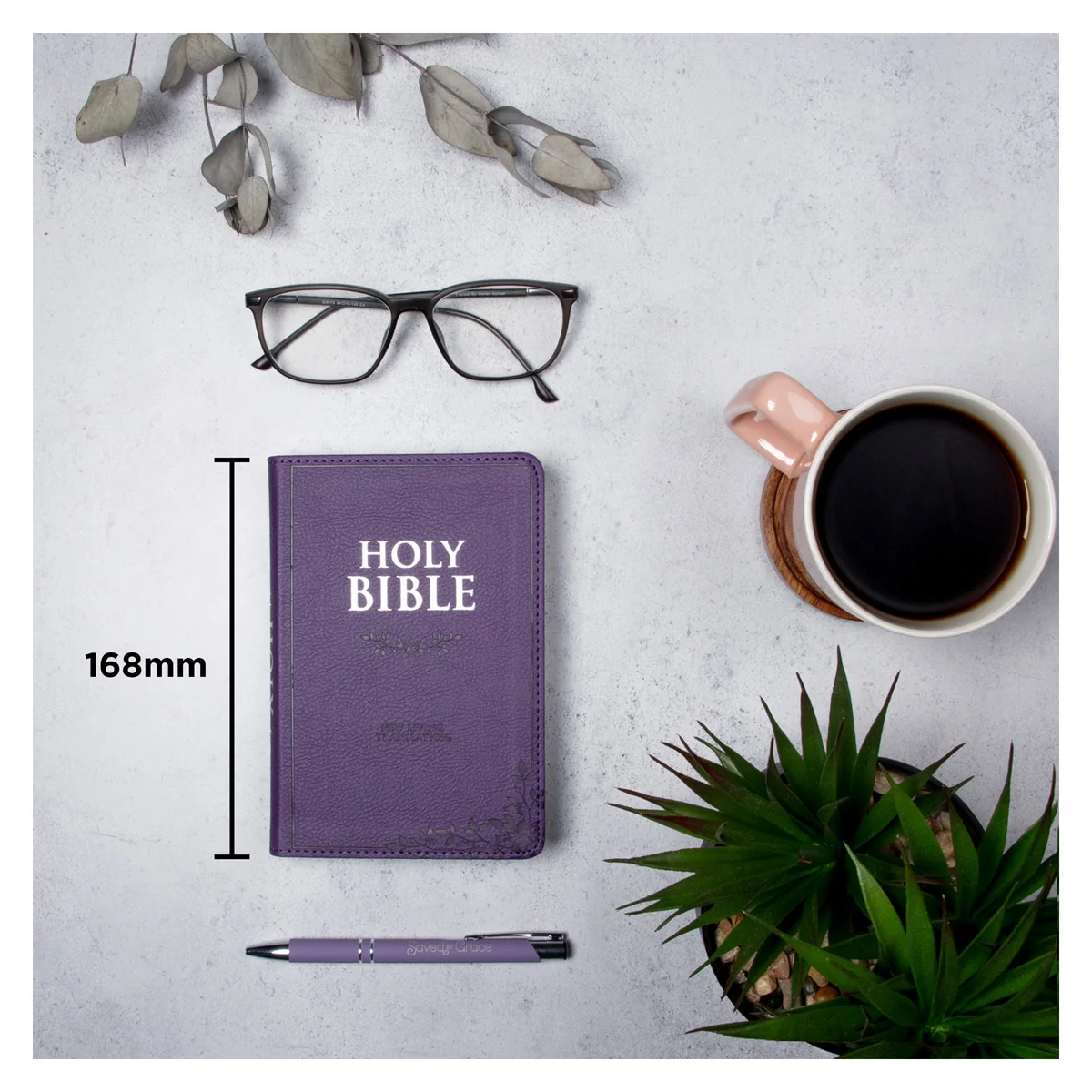 NLT Purple Faux Leather Flexcover Compact Bible - Image 7