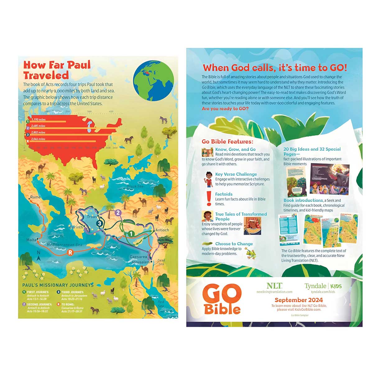 NLT Teal Ocean Imitation Leather Go Bible for Kids - Image 3