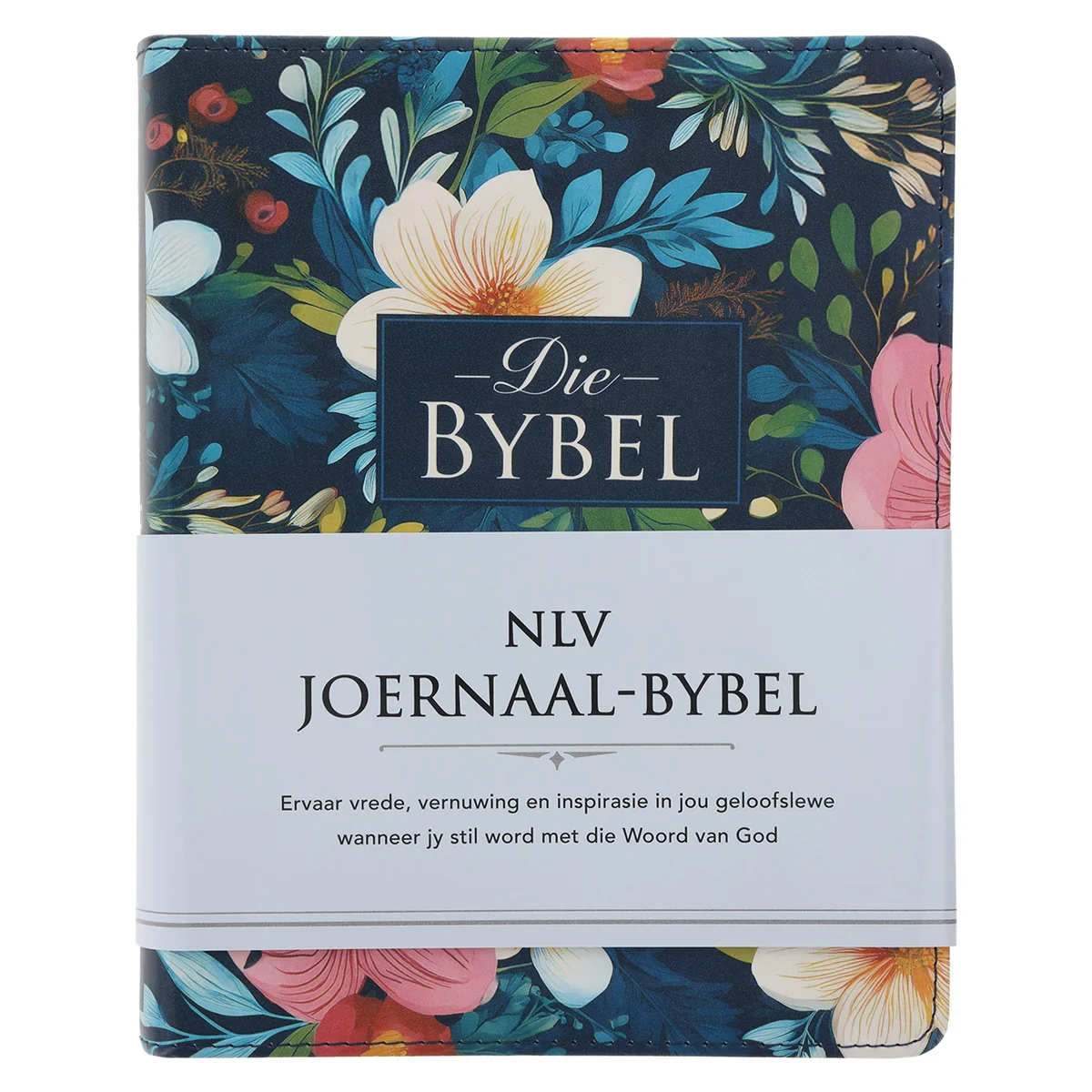 NLV Donkerblou Blomme Kunsleer Joernaal-Bybel - Image 2